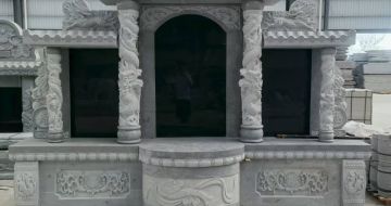 温州 芝麻灰高档墓碑，土墓，可定制