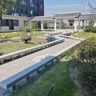 温州 芝麻灰小区坐凳&栏杆安装效果