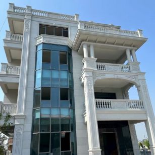 温州 芝麻白花岗岩别墅外墙干挂效果展示