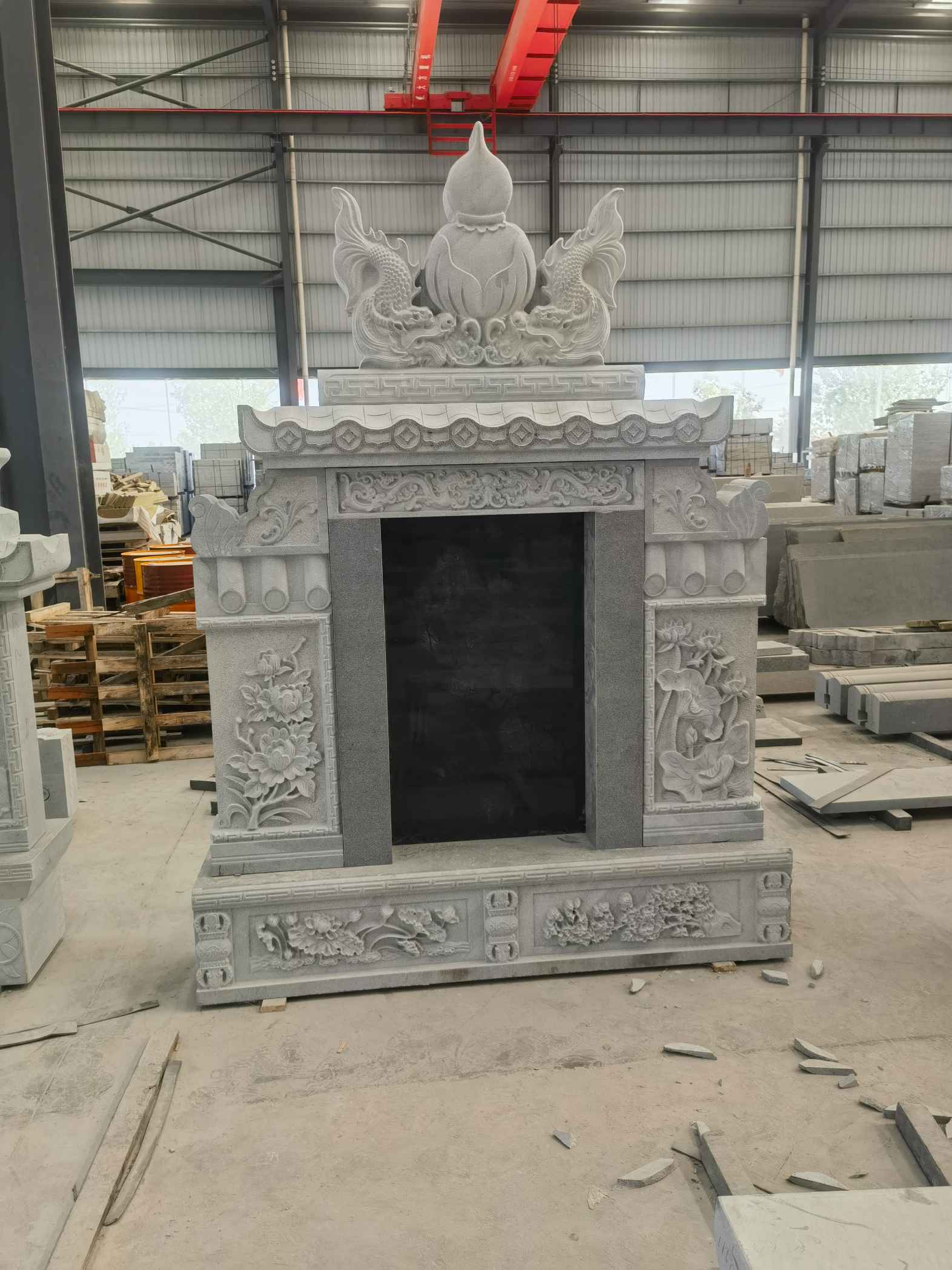 温州 芝麻灰高档墓碑、土墓，一套也支持定做