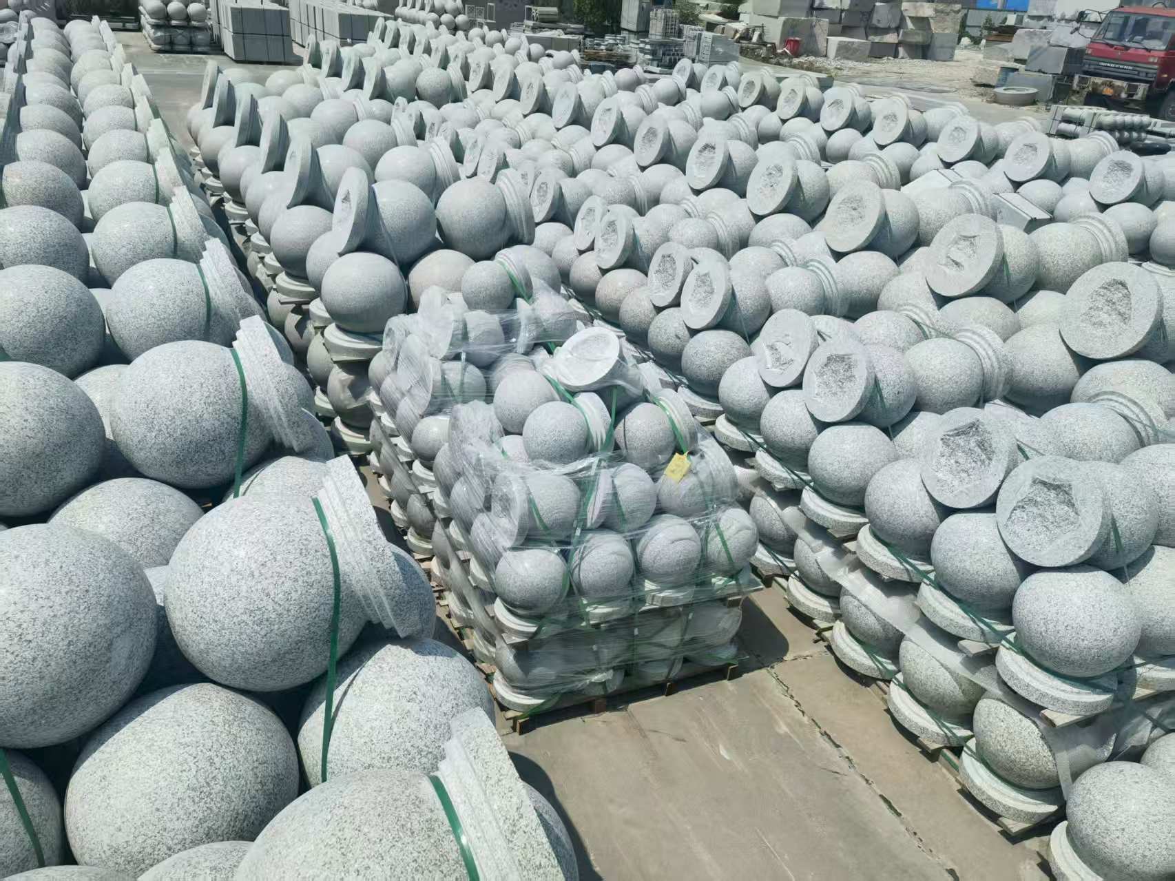 温州 花岗岩实心圆球，石球，挡车球，挡车石，车止石，路障石。