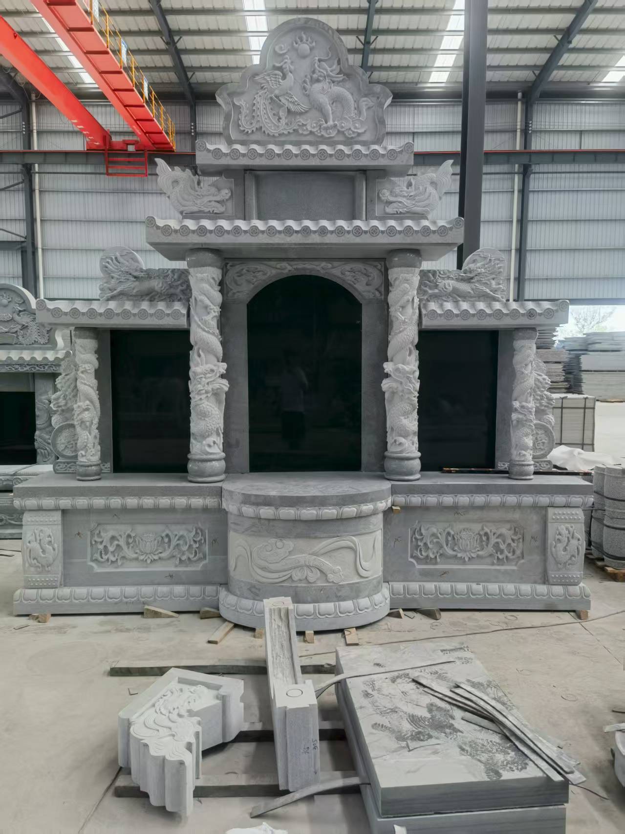 温州 芝麻灰高档墓碑，土墓，可定制