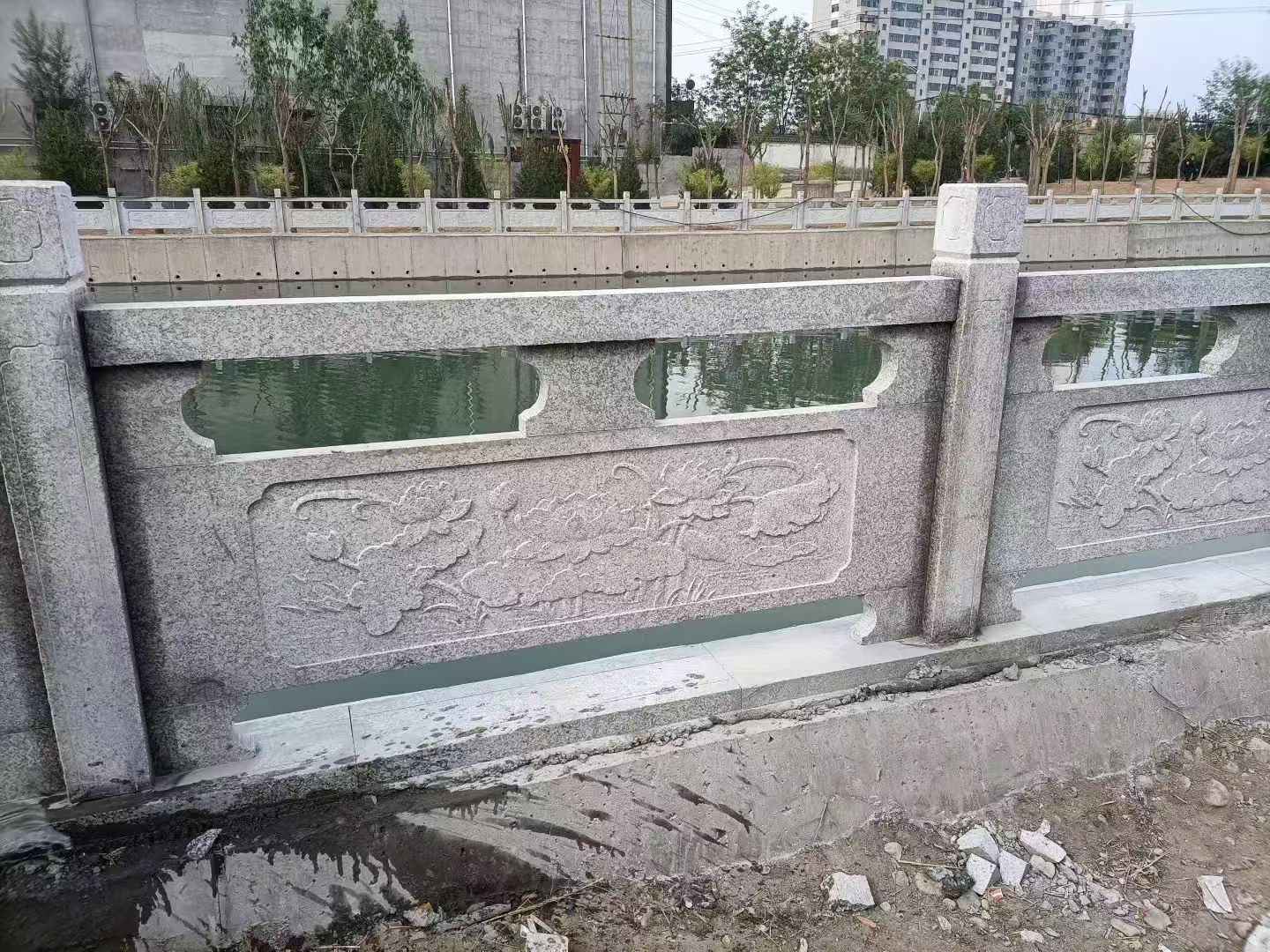 温州 芙蓉白大花桥梁、河道，石材栏杆、围栏、护栏