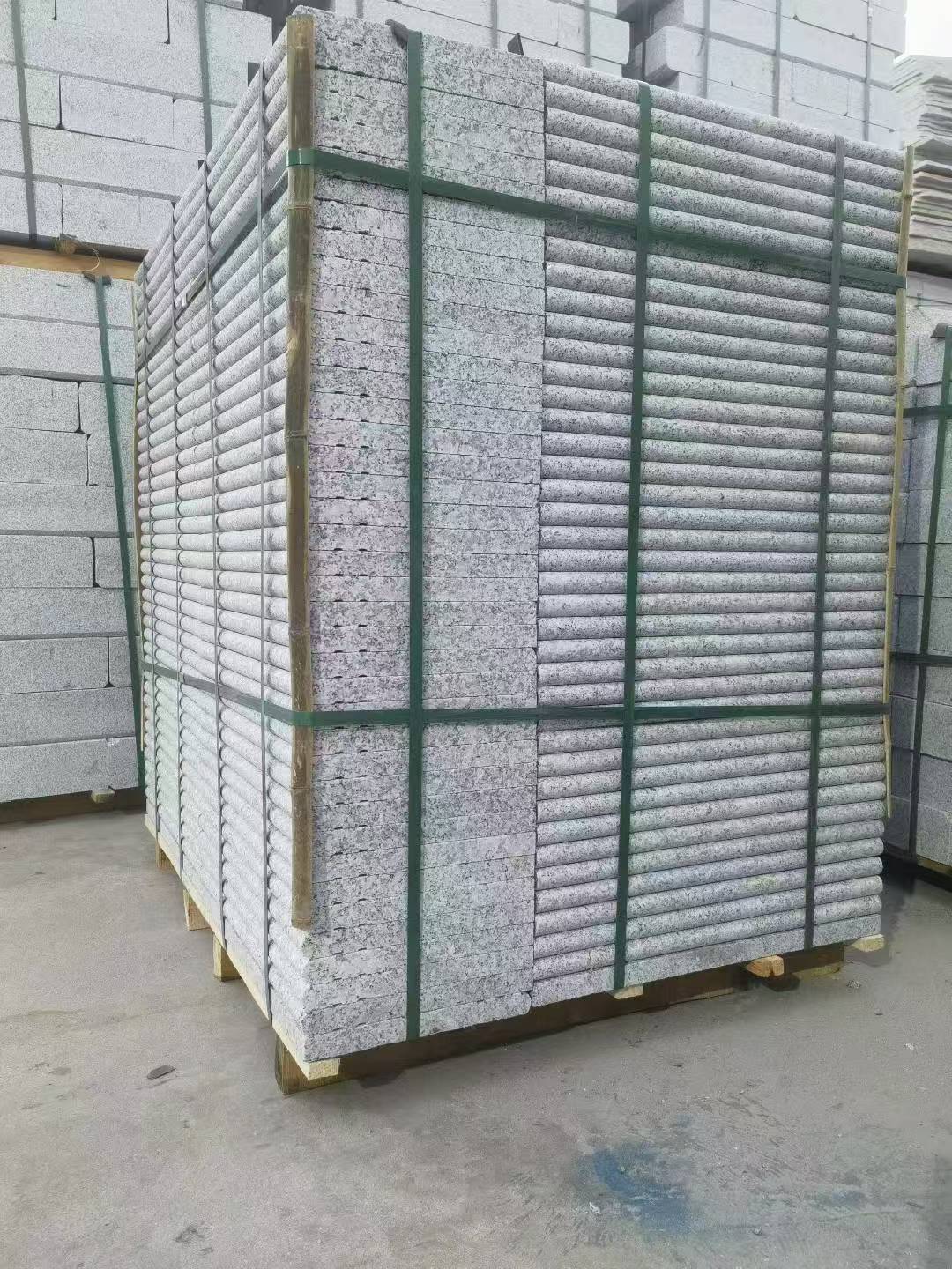 温州 芙蓉白3公分厚磨圆边、拉槽，楼梯踏步