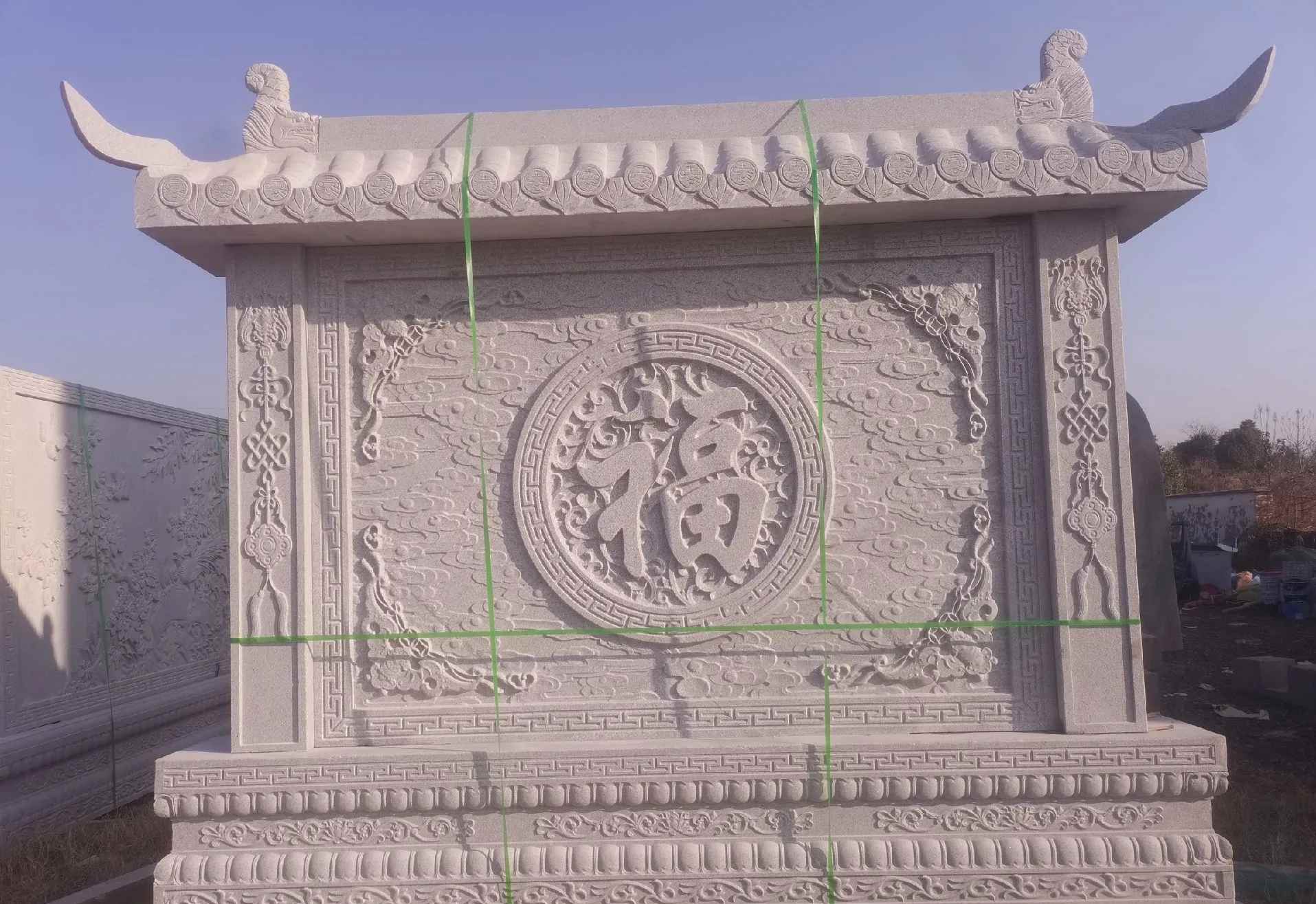 温州 芝麻白花岗岩屏风，照壁，影壁
